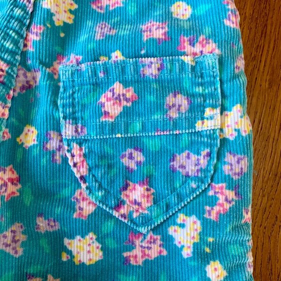 OSHK0SH Bgosh Vintage Floral Overalls Girls 12 Mos Blue Cord Corduroy Overall - Picture 12 of 12